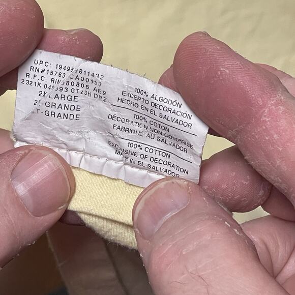 Champion Mens T-Shirt Size 2XL Yellow Short Sleeve Crewneck - Picture 4 of 8